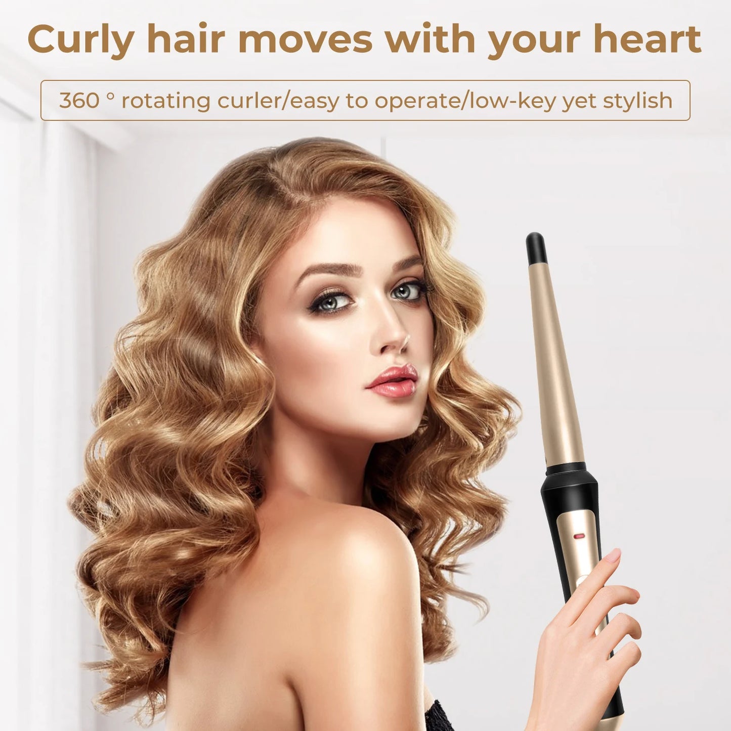 Tapered Ceramic Curling Wand 3/4 Inch